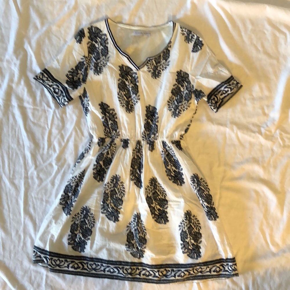 White and blue dress